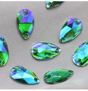 8PCS Colorful AB Crystal teardrop hand-sewn diamond gemstones 10.5x18mm DIY performance costume dance costume Bag shoes headdress diamond accessories